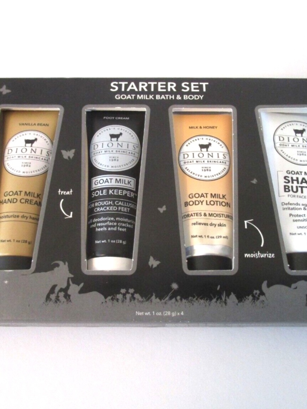 DIONIS Goat Milk Bath and Body Starter Kit 4pcs